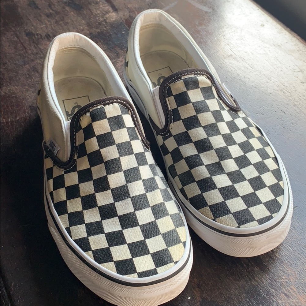 Slip On Checkered Vans Size M(5.5) W(7)